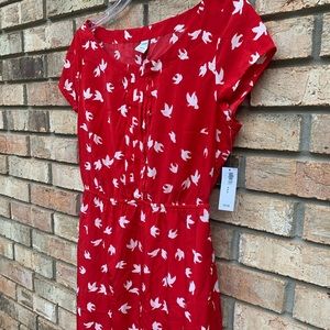 NWT: Old Navy Medium Red Bird Dress